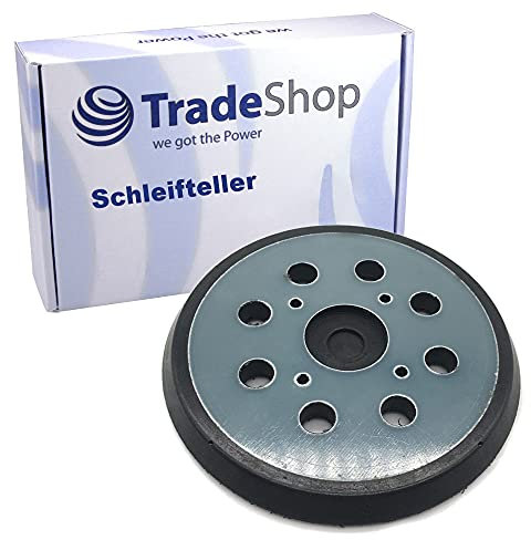 Trade-Shop Klett Schleifteller/Stützteller/Haftteller/Polierteller 125mm 8 Löcher kompatibel mit Einhell, AEG, Milwaukee Exzenterschleifer