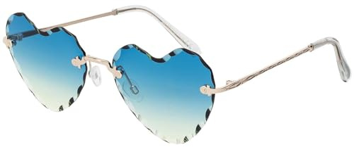 BEZLIT Damen Sonnenbrille Herz-Form Blau-Gelb