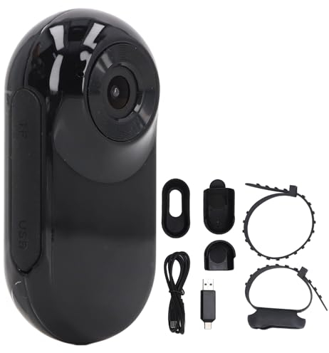 VGEBY Haustierhalsband-Kamera, Full HD 120 Grad Weitwinkel-Hundekatze, Sportkamera, Action-Kamera mit Videoaufzeichnungen für Drinnen und Draußen (Black)