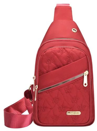 Aigner Taschen Damen Rot Umhängetaschen für Damen und Herren, zum Wandern, Umhängetasche, Bakpack mit Kopfhörerloch, Schultergurt, Körpertasche für Reisen Lederriemen Für Taschen (Red, A)