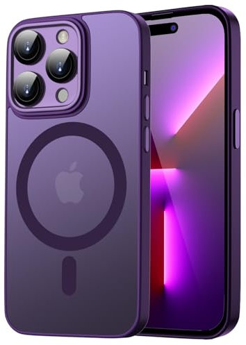 ORDA Magnetic for iPhone 13 Pro Max Case,for iPhone 13 Pro Max Case with Anti-Fingerprint Protective Cover Frosted Translucent Magnetic Case for iPhone 13 Pro Max 6.7 inch - Purple
