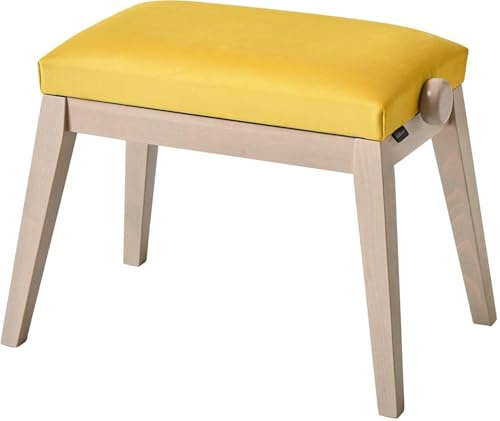 K&M - Tischhocker in Beige-Grau, Sitzfläche aus gelbem Samt