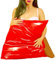 Echt Latex Kissen Kopfkissen Gummi Kissenbezug Bett Bettwäsche Erotik Wetlook Sexspielzeug für Paare im Bed Pillow case (Rot 40 * 70cm)