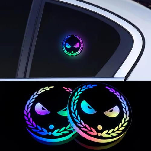2 PCS Car Window Atmosphere Lights, 7 Colors Ambient Lighting Car, USB Rechargeable Car LED Lights, Car Interior Lights with Rainbow Effect, Portable Led Lights for Car Decoration