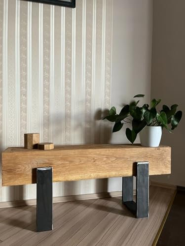 Tv Tisch, Sitzbank, Holzbank, Ein Strahl, Ein Balken, Eichenholzbalken, Tisch, Holztisch, Balkenbank (26, Länge 140cm)