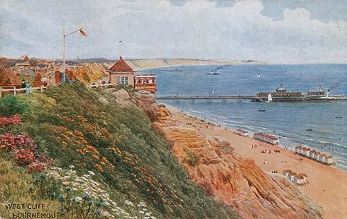 OuDeZjzhu Vintage Leinwand Wandkunst Vintage Leinwand Wandkunst Leinwand Wandbild West Cliff Bournemouth von Alfred Robert Quinton Bilder Druck Wandgemälde für Heimdekoration 60x90cm