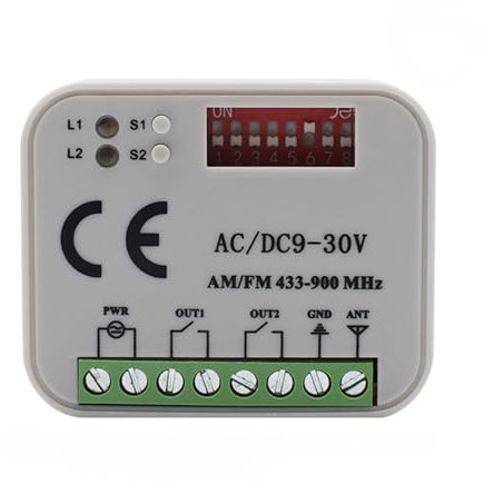 Receptor de control remoto universal para receptor RF AC/DC 9-30V, 433,92 MHz 868 MHz, receptor de control remoto para puerta de garaje