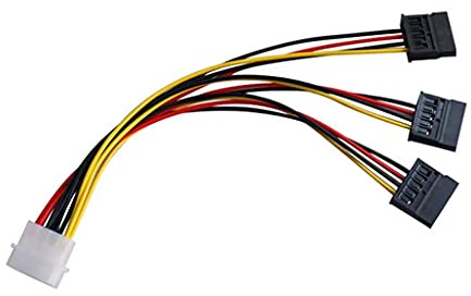 XAGMODSHN SATA-zu-IDE-Netzkabel, ein zu drei IDE Molex auf 4-polige SATA-Buchse, Netzkabel, Festplatten-Netzkabel