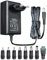 Adaptateur d'alimentation 9 V 1 A 9 W 1,8 m, Adaptateur de Commutation CA CC (entrée 100-240 V, Sortie 9 V 1 A), Prise de transformateur à Montage Mural avec 8 Prises interchangeables, homologué CE