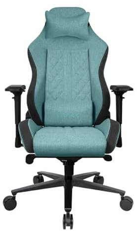 REKT ULTIM8 Chaise Gaming en Tissu Premium - Chaise de Bureau - Inclinable à 180 ° - Accoudoirs 4D - Coussin Ajustable pour La Nuque - Coussin Lombaire - Etoile en Aluminium ACD12 (Turquoise)