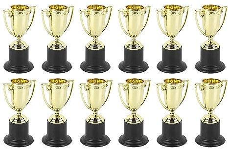 Mini Trofei, Coppe Trofeo Oro Multiuso Sicuro Durevole 12 Pezzi per la Festa