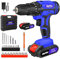 Perceuse Visseuse Sans Fil 21V, Visseuse Devisseuse Sans Fil avec 2 Batteries, 45Nm, 25+1 Réglages de Couple, 2 Vitesses, LED, 26 Accessoires et Valise, pour la Bricolage