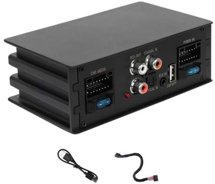 Okeeyseda Digitaler Signalprozessor Fürs Auto, Verstärker für Radio, Stereo, Subwoofer mit Glasfaser-Eingang, Plug and Play