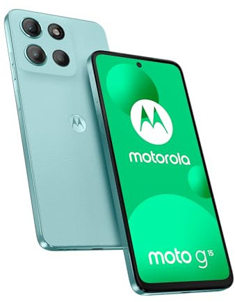 Moto g15 128 Go, Smartphone debloqué, écran 6,72, Appareil Photo 50 MP, Batterie Haute capacité 5200 mAh, Bleu Glacier, Coque de Protection et câble USB C Inclus