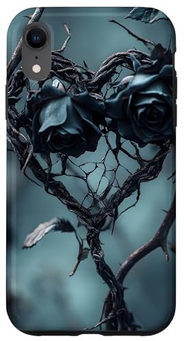 Black Roses Heart Gothic Case for iPhone XR