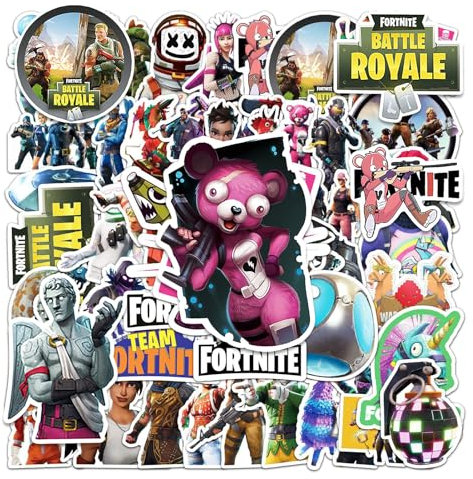 Adesivi per Fortnite Game, 50 adesivi divertenti in vinile per ragazzi, impermeabili, per laptop, skateboard, bottiglie d'acqua, computer