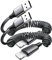 2 Pack iPhone Charger Cable, USB to Lightning Coiled Cord 1.5M Retractable Fast Charging Power Wire for iPhone 14 Pro Max/13/12/11 Plus, MFi Certified Spring Charger