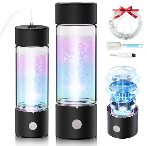 2026 Hydrogen Water Bottle With Hydrogen Inhalation Nasal Tube【6850 PPB - SPE/PEM Tech】【48H Nanobubble Lock 99.99%】Hydro Water Bottle 100% Leakage