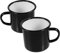 Warmhm 2 Pezzi Coppa di smalto addensato potabile tazze da caffè Tazzine da caffè tazza di grandi dimensioni coppa smaltata bicchiere per bevande tazze smaltate per bere tazze Nero