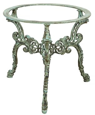 Biscottini Tischgestell aus Gusseisen, 80 x 80 x 70 cm, Gestell für Tischbeine für den Außenbereich, Basis für Glasplatte, Gestell für Esstisch, Schreibtisch, Gartentische – runde Tischfüße