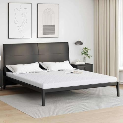 vidaXL Foam Mattress, 200 x 180 cm, 10.5 cm Thick, White, Medium Firm, Polyester, Indoor Modern Style, No Assembly, Rectangular, Bedroom, Winter, Spring, FI Material