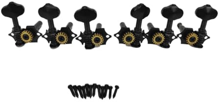 Rersduyt Vintage Open Gear String Tuners Tuning Pegs Key for Acoustic Classical Guitar Accessories Black