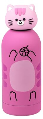 Cartomania Borraccia termica Gatto, Acciaio Inox bpa free, 350ml, Pack singolo e personalizzato, mantenimento temperatura: caldo 12 h. / freddo 24 h, Bambini e adulti, Idea regalo
