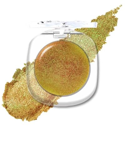 Multichrome Glitzer Lidschatten, Gelb Grün Color Shifting Creme Eyeshadow mit Starker Metalleffekt, Shimmer Inner Corner Eye Highlighter Lidschatten, Iridescent Fairy Make-up für Frauen Mädchen-03