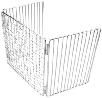 FACAIIO Lot de 2 grilles de barbecue pliables en acier inoxydable 50 x 20 cm avec sac pour barbecue extérieur, meilleure circulation de l'air et rétention de la chaleur