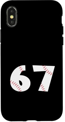 67 Baseball Stitch Style Number Sports Graphic Design Case for iPhone X/XS