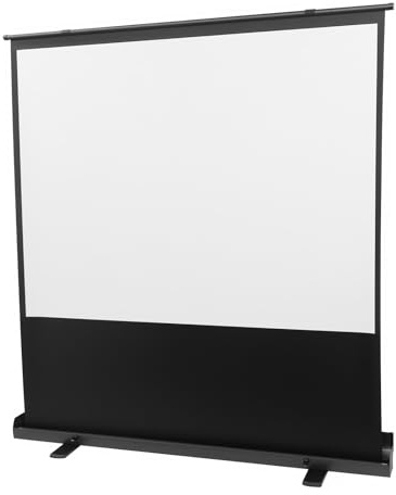 Leinwand Beamer 80 Zoll 4:3, Pull-up Projektor Leinwand Tragbar, Mobile Bodenhochziehbare Rolloleinwand für Heimkino & Business Präsentation, 1.64x1.23m freistehend