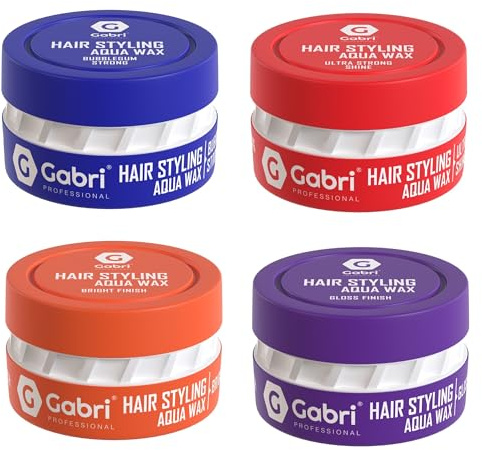 Gabri Professional - Collection Set Bright & Gloss 4 x 150 ml | Wasserbasiertes Stylingwachs | Für formbare, frische Looks mit Glanz für alle Haartypen