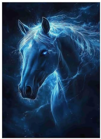 Pferd Licht Fantasie 1000pcs Für Erwachsene Mini Puzzle Geschenk | 52x38cm Karton Bürodekoration Perfekte Passform Freund Geschenk Gehirntraining