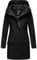 MARIKOO Damen Übergangsjacke Softshellmantel wasserdicht atmungsaktiv mit Kapuze Mayleen Black Gr. L