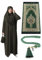 Muslimische Kleider für Frauen, einteiliges, langärmliges islamisches Gebetskleid mit Gebetsteppich und Perlen, islamisches Set, Khaki, 3XL/6XL