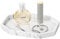 Shinowa Bandeja Decorativa de Resina, Plato Organizador Antideslizante para Organización de Cuarto de Baño, Tocador, Cocina, para Joyería de Ducha Cosmética Jabón Toalla Champú, Blanco