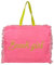 Borsa Mare Beach Girl Stampata 100% Cotone Canvas Misura 50x40x15cm con Zip (Rosa)