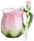GUOQUN-SHOP Mugs Girl Coeur Tasse créative Fleur céramique Tasse os Chine Tasse de café Fleur Tasse Tasse de Tasse de thé Rose Tasse à café (Color : Pink)