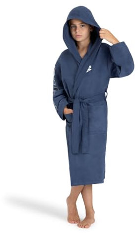 arena Zeal Plus Junior Accappatoio Bambino e Bambina in Microfibra, Accappatoio Microfibra con Cappuccio e Tasche, Accappatoio Unisex ad Asciugatura Rapida, Comodo e Leggero