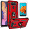 LG K31 Rebellen-Handyhülle, LG Aristo 5 Hülle, LG Phoenix 5 Handyhülle, Fortune 3 Hülle, stoßfeste Abdeckung mit Ringhalterung, Scharlachrot