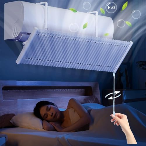 DYBOHF Deflettore per Condizionatore Universale, Metallo Regolabile Parabrezza Deflettore Aria Condizionata Scudo per Condizionatori da Parete per Casa/Ufficio/Camera/Donne in Gravidanza/Anziani