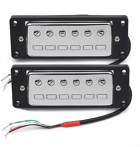 1 juego/6 cuerdas Humbucker pastillas puente mástil/uso para guitarra eléctrica cromo