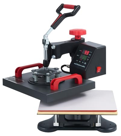 CREWORKS Transferpresse 30x25cm Heißpressmaschine Textilpresse Wärmepressmaschine Hitzepresse 360 Grad Schwenkbar für Kissenbezüge, Mauspads, Taschen