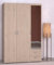Armoire Varia - Décor Chene et Blanc - 3 Portes - 2 tiroirs - Porte Droite avec Miroir - 120,3 x 185 x 51,7
