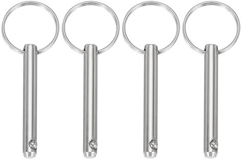 sourcing map Quick Release Pins, Dia 1/4(6mm) Usable Length 1.38(35mm) Total Length 2.56(65mm) Bimini Top Pin Marine Hardware Carbon Steel for Boat Accessories, Pack of 4