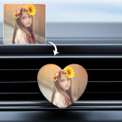 Clip de sortie d’air de voiture photo personnalisé, clip de désodorisant de voiture personnalisé, cadre photo de sortie d’air de voiture en cristal pour la décoration de voiture