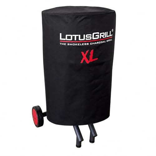 LotusGrill XL G435 Abdeckhaube – Wetterfeste Grillabdeckung mit Kordelzug, atmungsaktiv & UV-beständig, Schutz vor Regen, Schnee, Frost, Staub, Pollen & Vogelkot, passgenaue Schutzhülle für LotusGrill