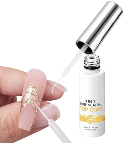 Gel Nagel Decklack 8 ml Transparent Ohne Abwischen Langanhaltend | Glänzend Gel Decklack LED Aushärtung Geeignet für Frauen, Mädchen und Anfänger, Zuhause, Täglich, Reisen, Dating, Party,