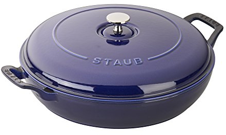 (Dark Blue) - Staub Cast Iron 3.5l Braiser - Dark Blue