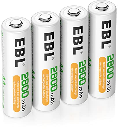 EBL AA Akku 2800mAh,NiMH Akkubatterien hohe Kapazität mit Aufbewahrungsbox 4 Stück